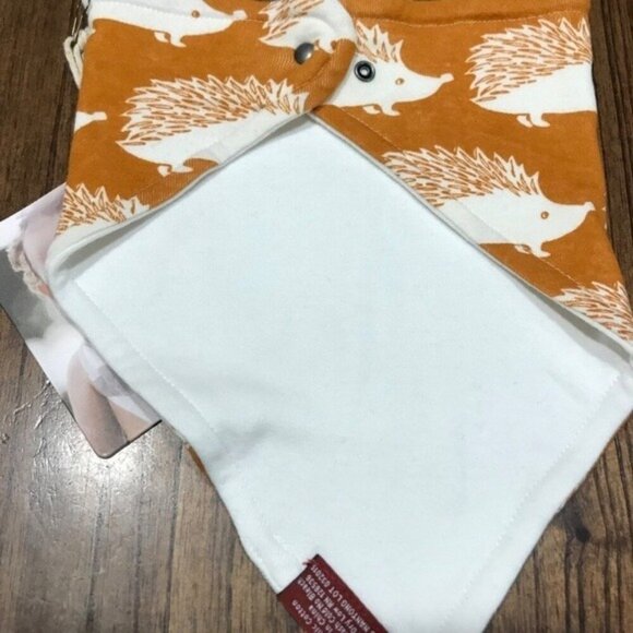 Milk Barn Bib OS Orange Hedge Hog Snap Kerchief Preppy Hippie Dog Collar Organic - Picture 5 of 7